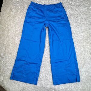 SUMMUM Cotton Stretch Wide Leg Trouser Pant Blue Large